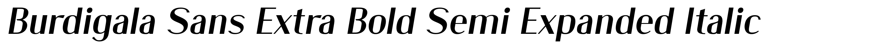 Burdigala Sans Extra Bold Semi Expanded Italic